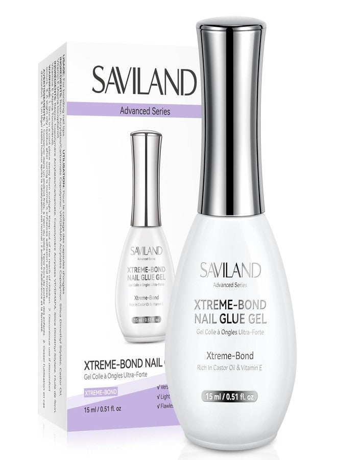 SAVILAND Advanced 6-in-1 Gel Nail Glue: 15 ML Strong Adhesive Nail Glue Gel 30-Day Lasting for Halloween Press on Nails Tips DIY Home Use - Image 1